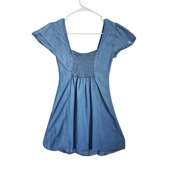 SO Fit and Flare Breathable Blue Dress With Buttons Juniors Size Extra Small - Picture 2 of 5